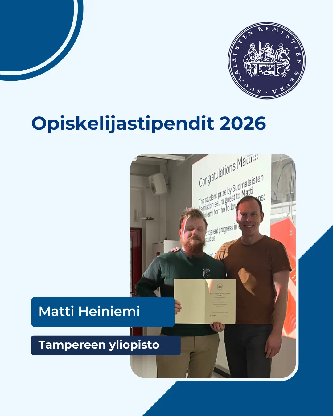 SKS stipendi Matti Heiniemi